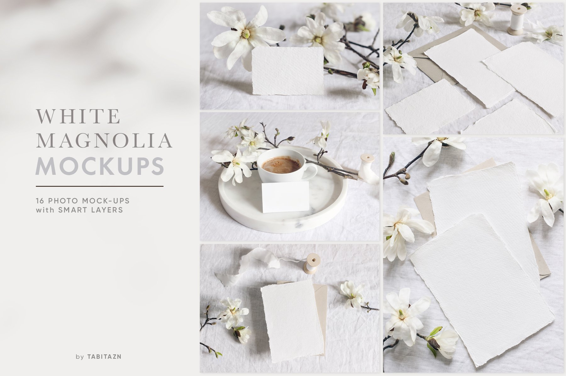 White Magnolia Wedding Photo Mockups
