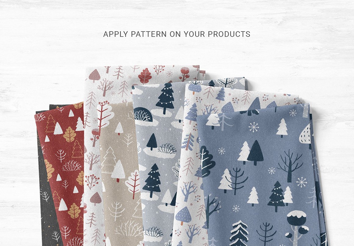 Winter Christmas Tree Patterns Pack