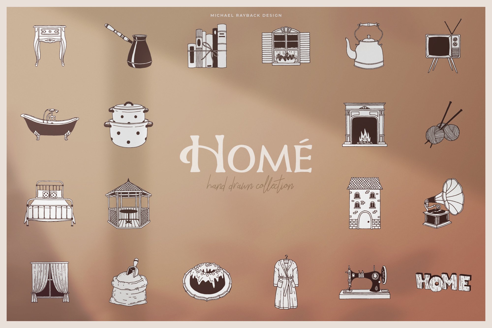 100 Hand Drawn Elements - Home