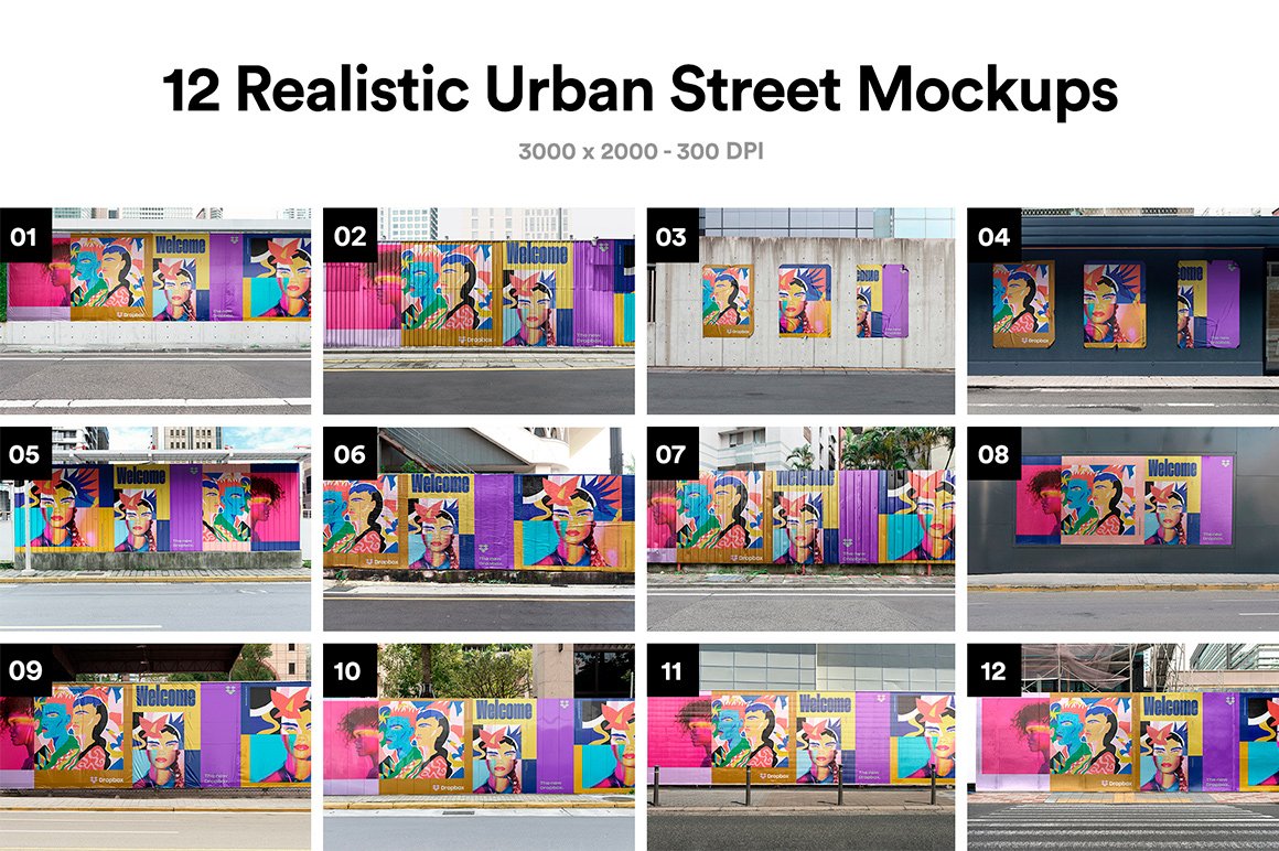 12 Urban Street Mockups - PSD