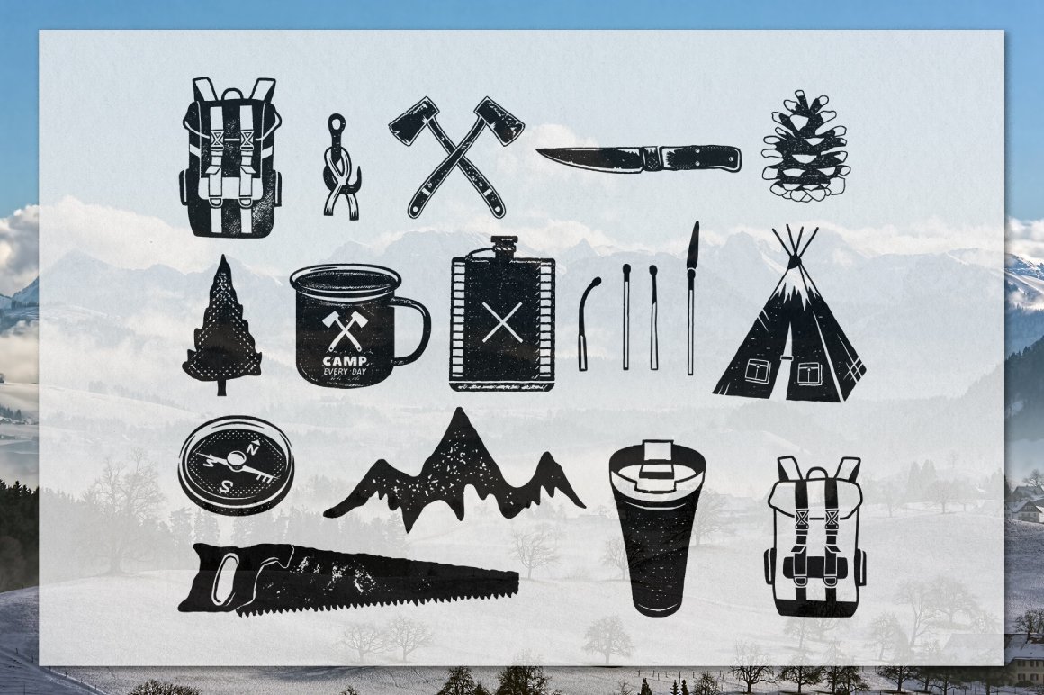 12 Vintage Outdoor Adventure Logos