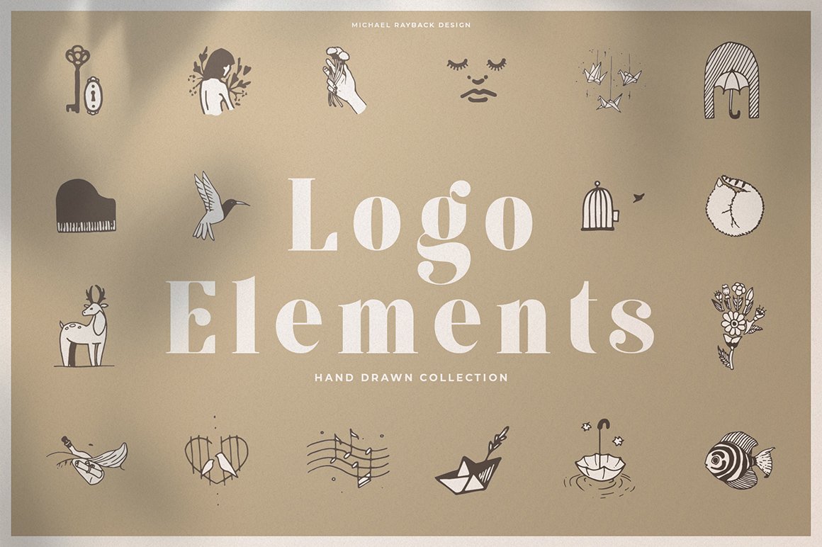 150 Hand Drawn Elements - Logo