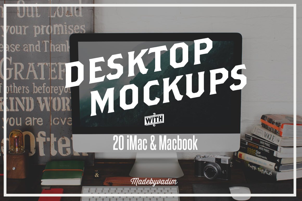 20 iMac & Macbook Screen Mockups