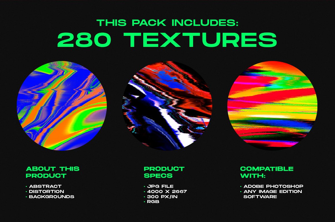 280 Glitch - Distortion Effect Texture Pack