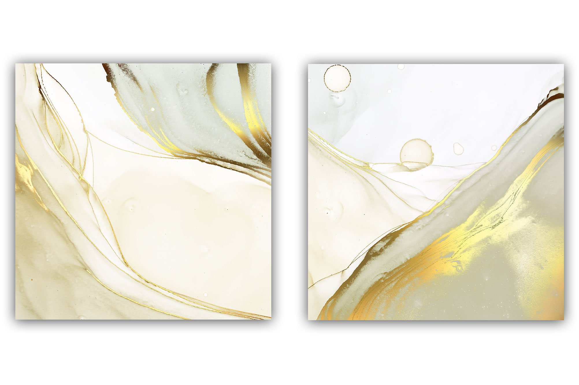 Abstract Alcohol Ink Gold Backgrounds