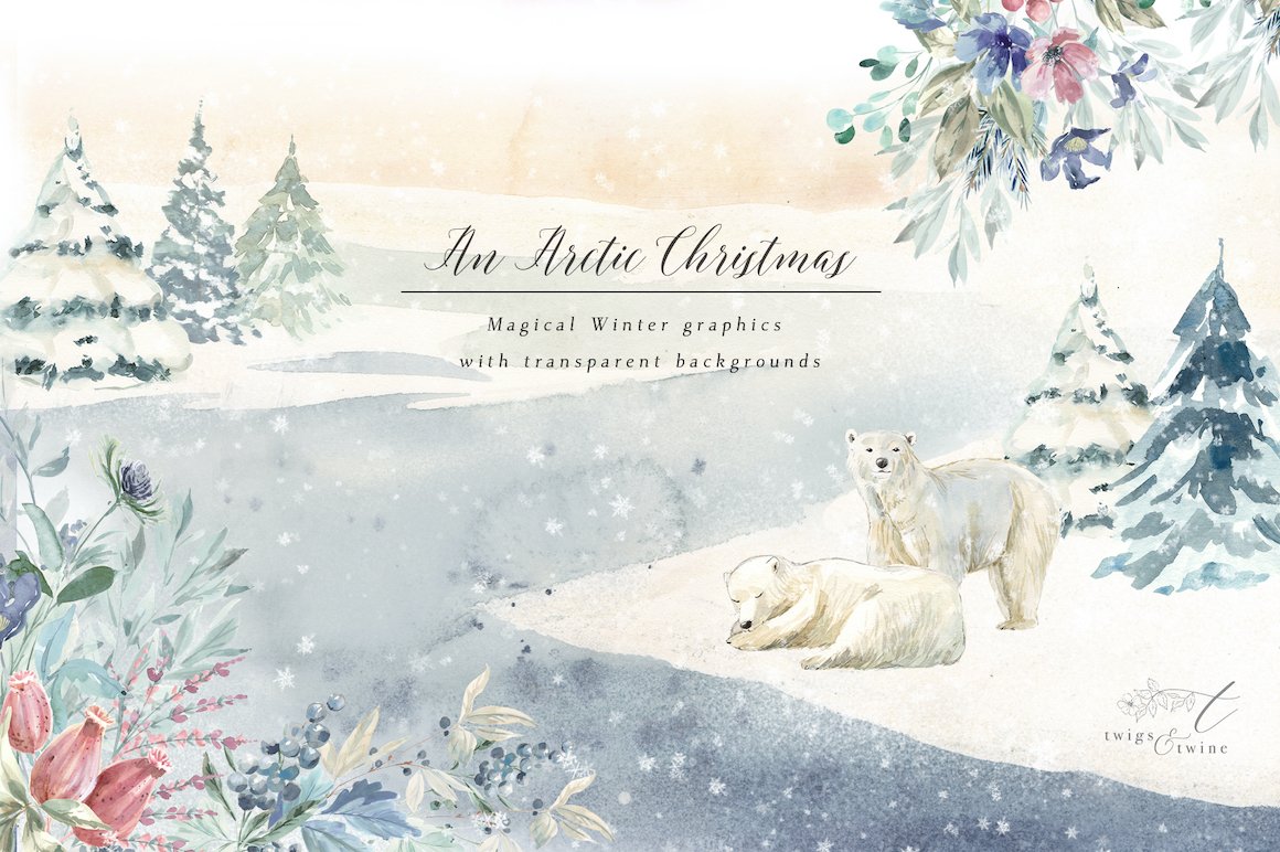 An Arctic Christmas: Festive Clipart
