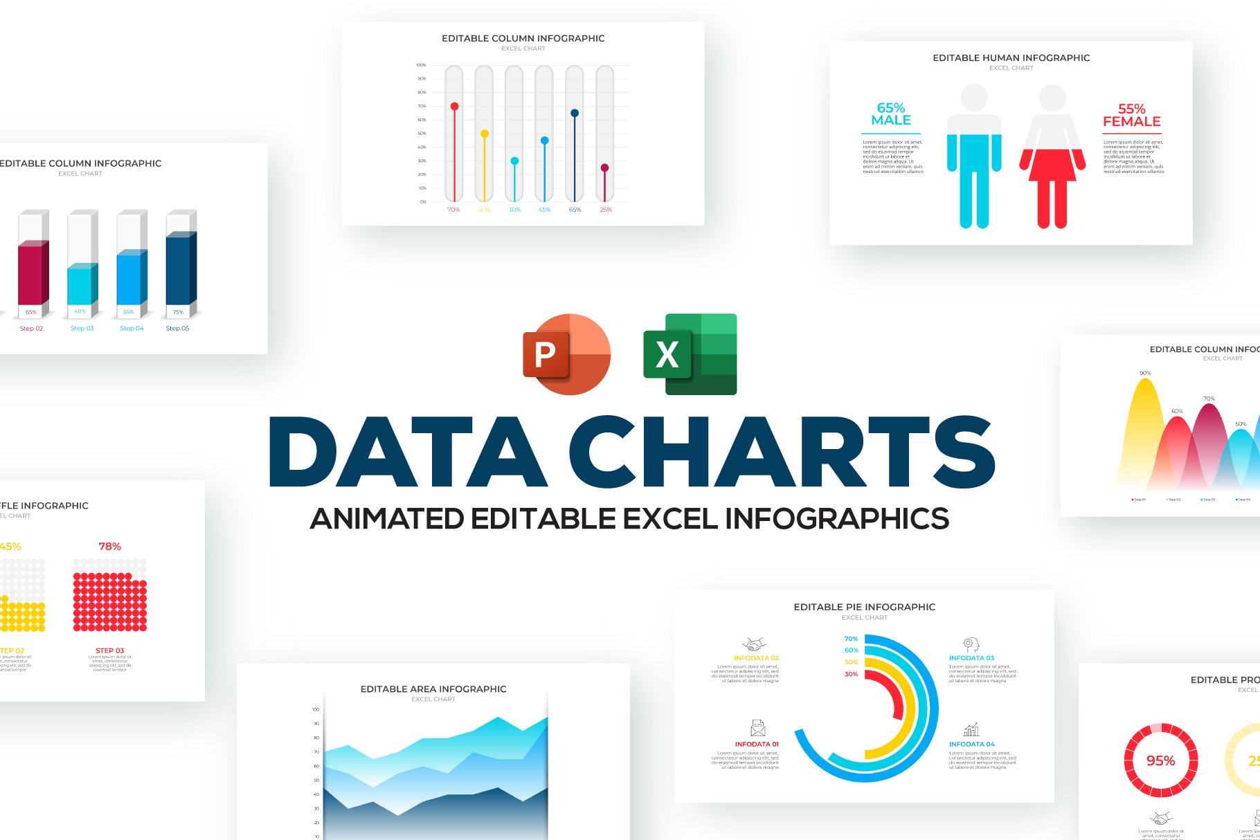 Animated Excel Charts PowerPoint Infographic