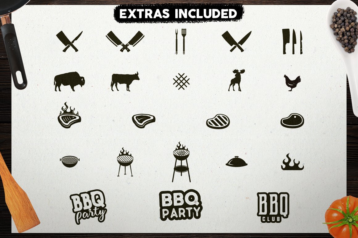 BBQ Logos & Grill Emblems Set