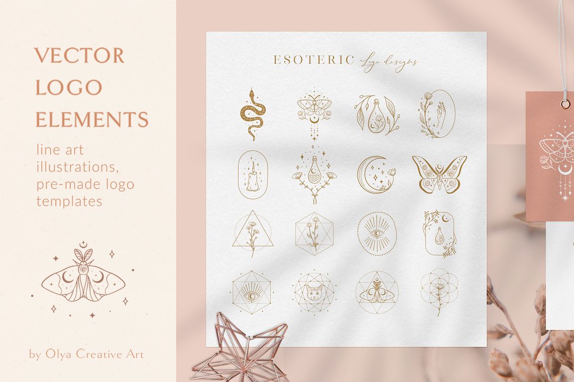 Black & Gold Logo Element Illustrations
