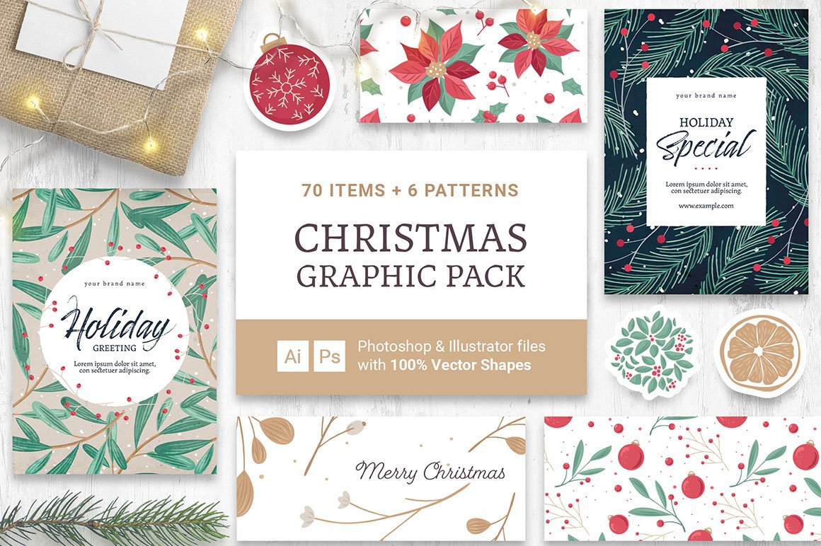 Christmas Clipart & Festive Vector Graphics Pack