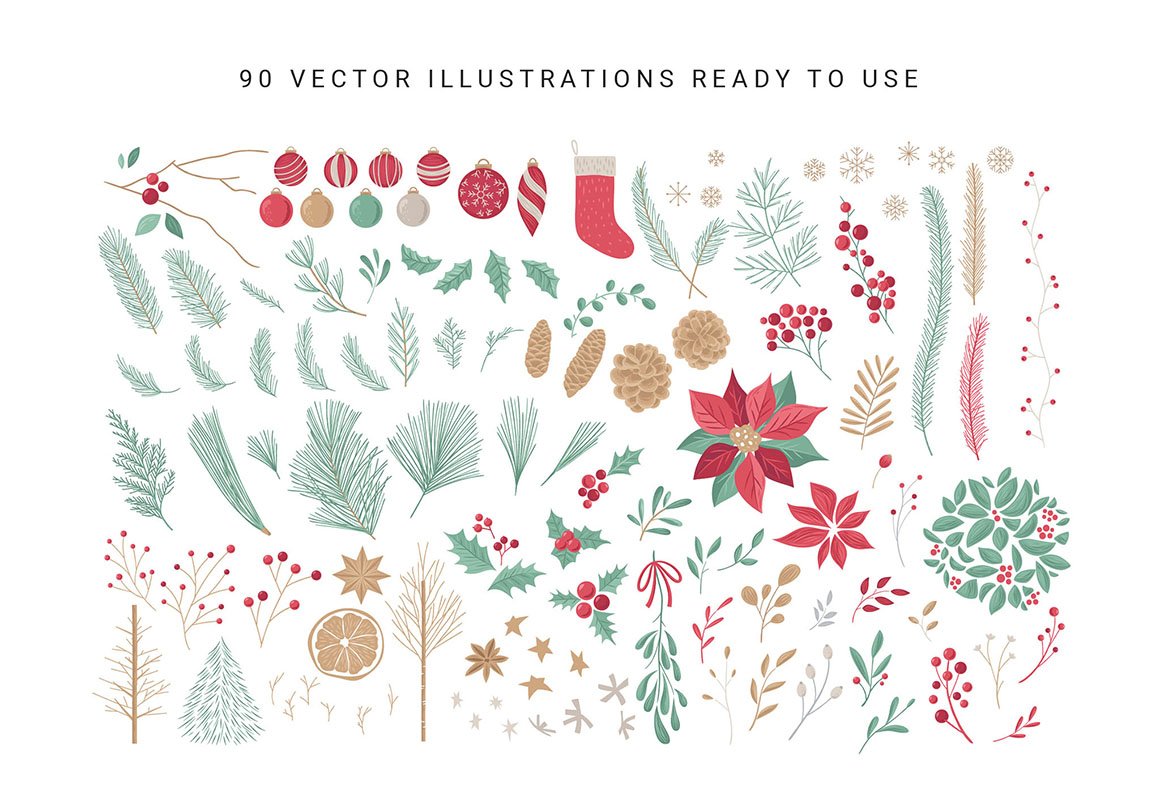Christmas Clipart & Festive Vector Graphics Pack