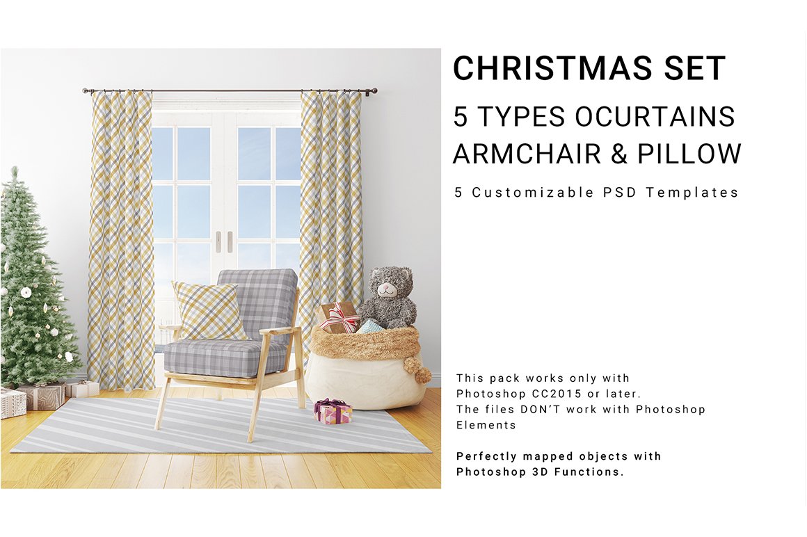 Christmas Textile - 5 Types of Curtains, Armchair
