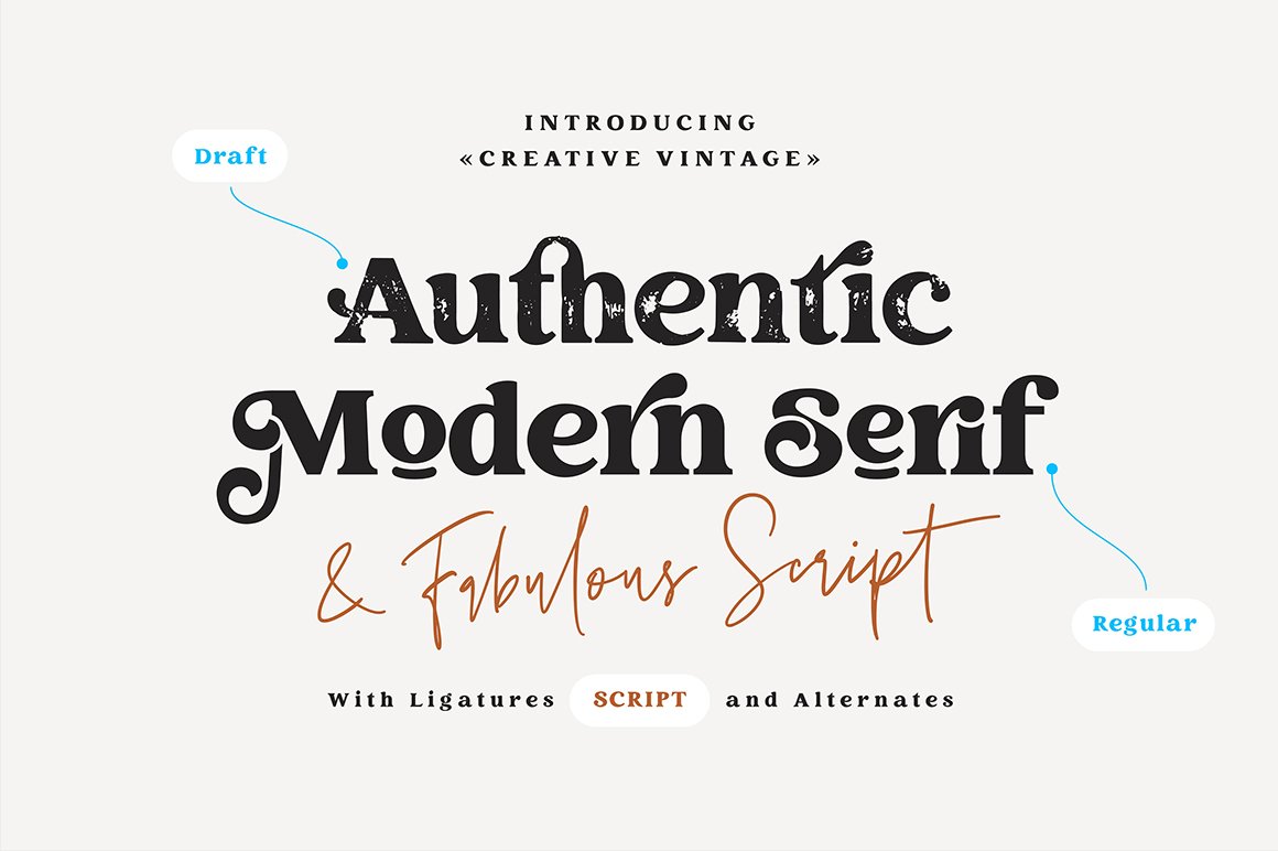 Creative Vintage Serif and Script Fonts