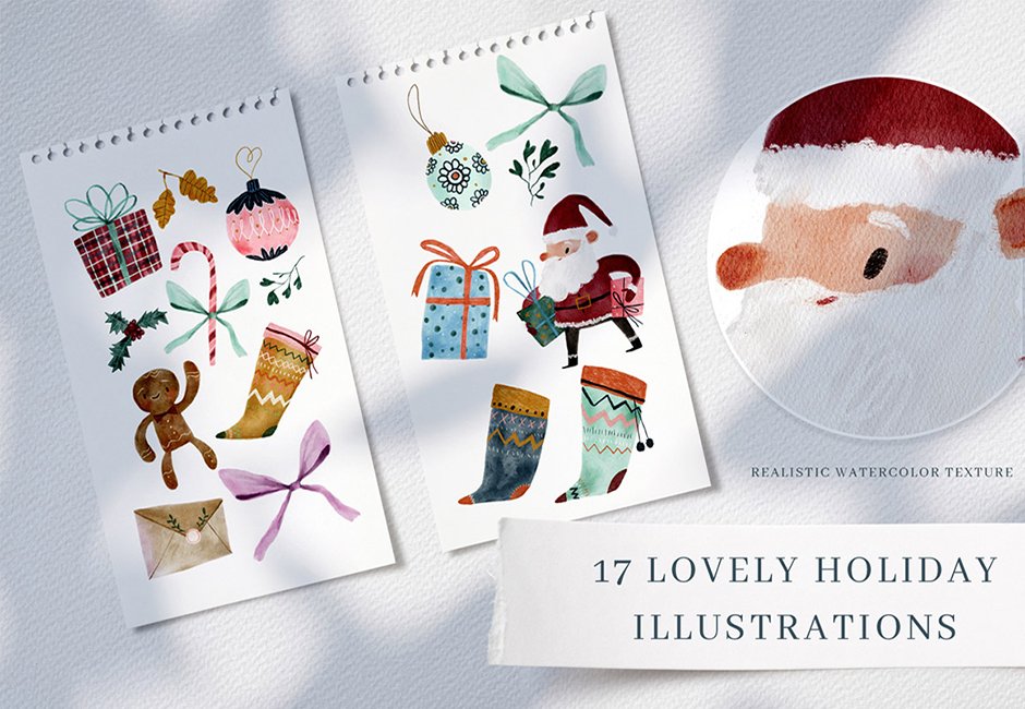 Holiday Illustrations, Patterns, and Lettering