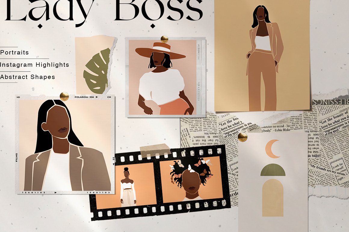 Lady Boss Woman Abstract Portraits