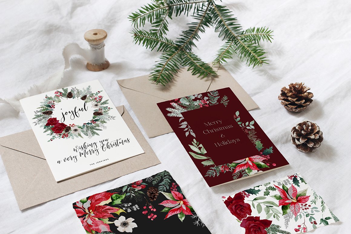 Merry and Bright - Watercolor Christmas Botanicals