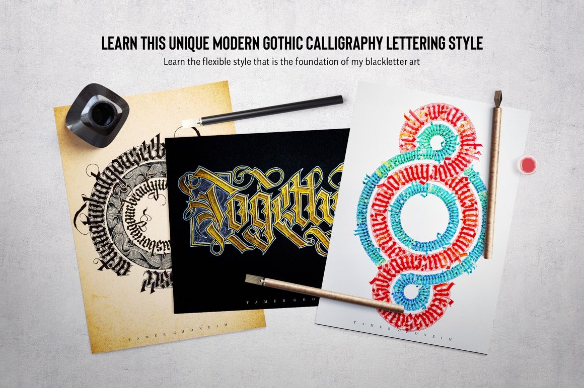 Modern Gothic Calligraphy Toolkit (Lowercase)