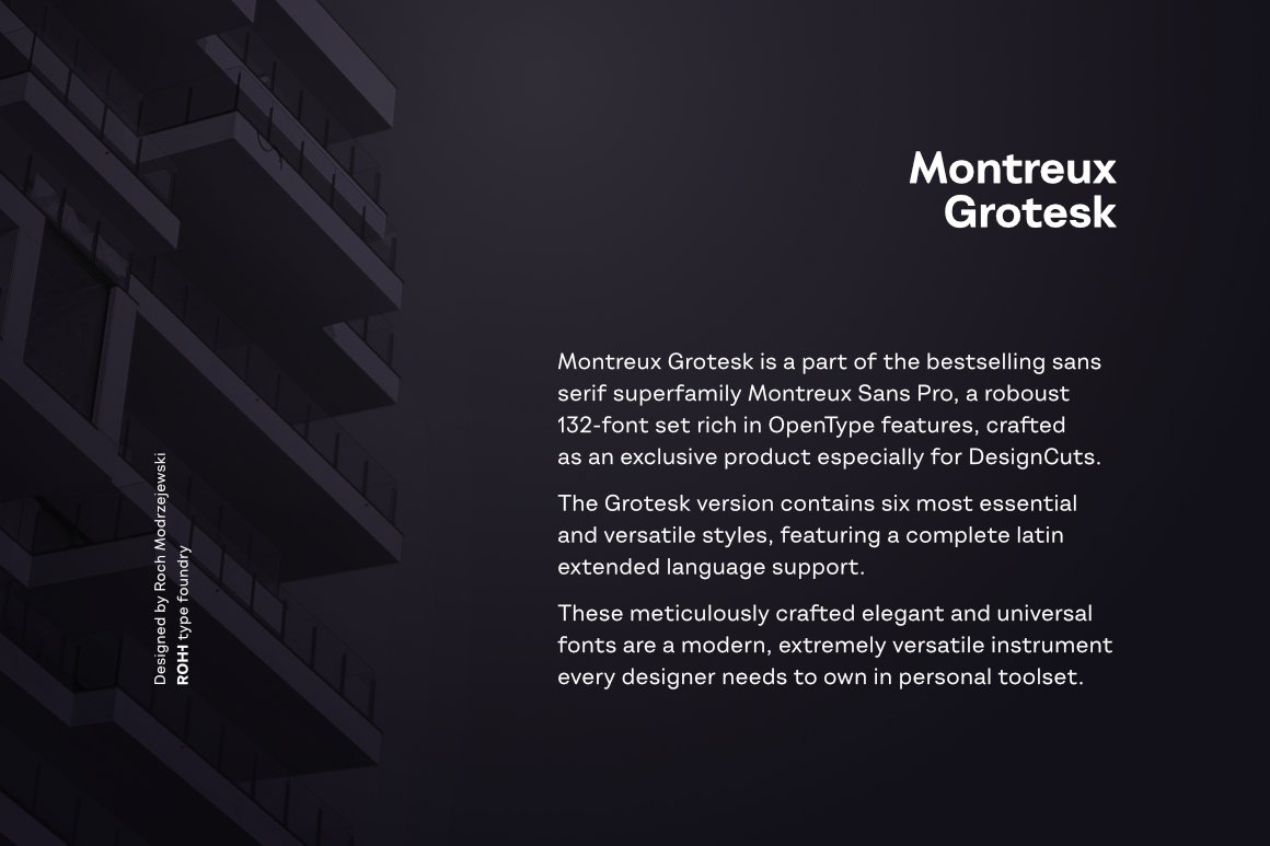Montreux Grotesk Lite - Modern Sans Serif
