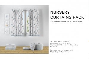 Nursery - Long and Short Curtains & Pipe Pillows