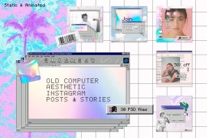 Old Computer Instagram Templates PS