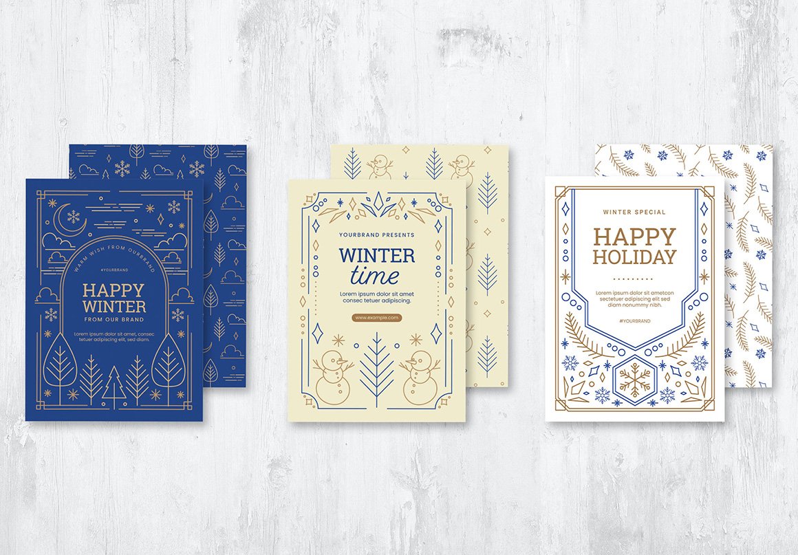 Ornate Winter Flyer & Postcard Layouts