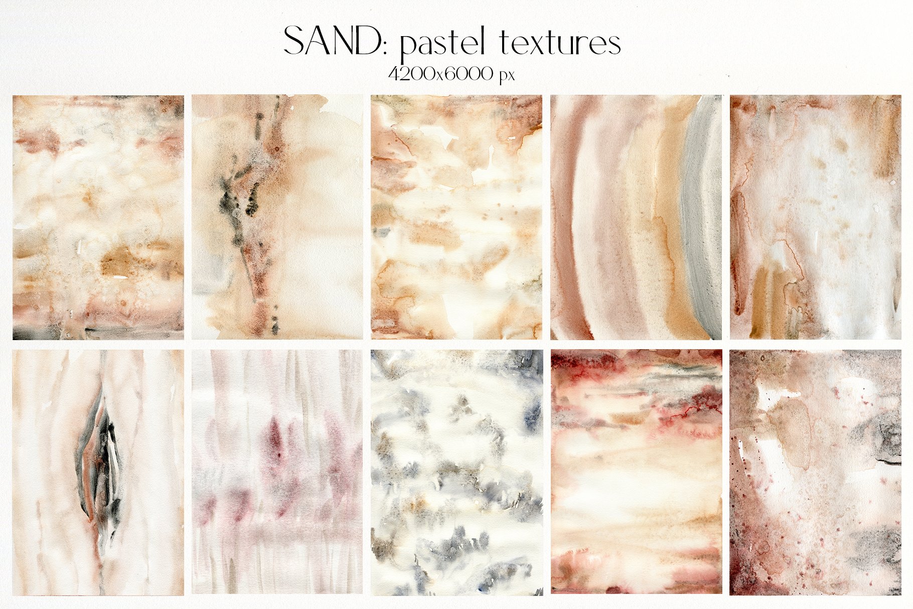 Sand Neutral Watercolor Abstract Textures