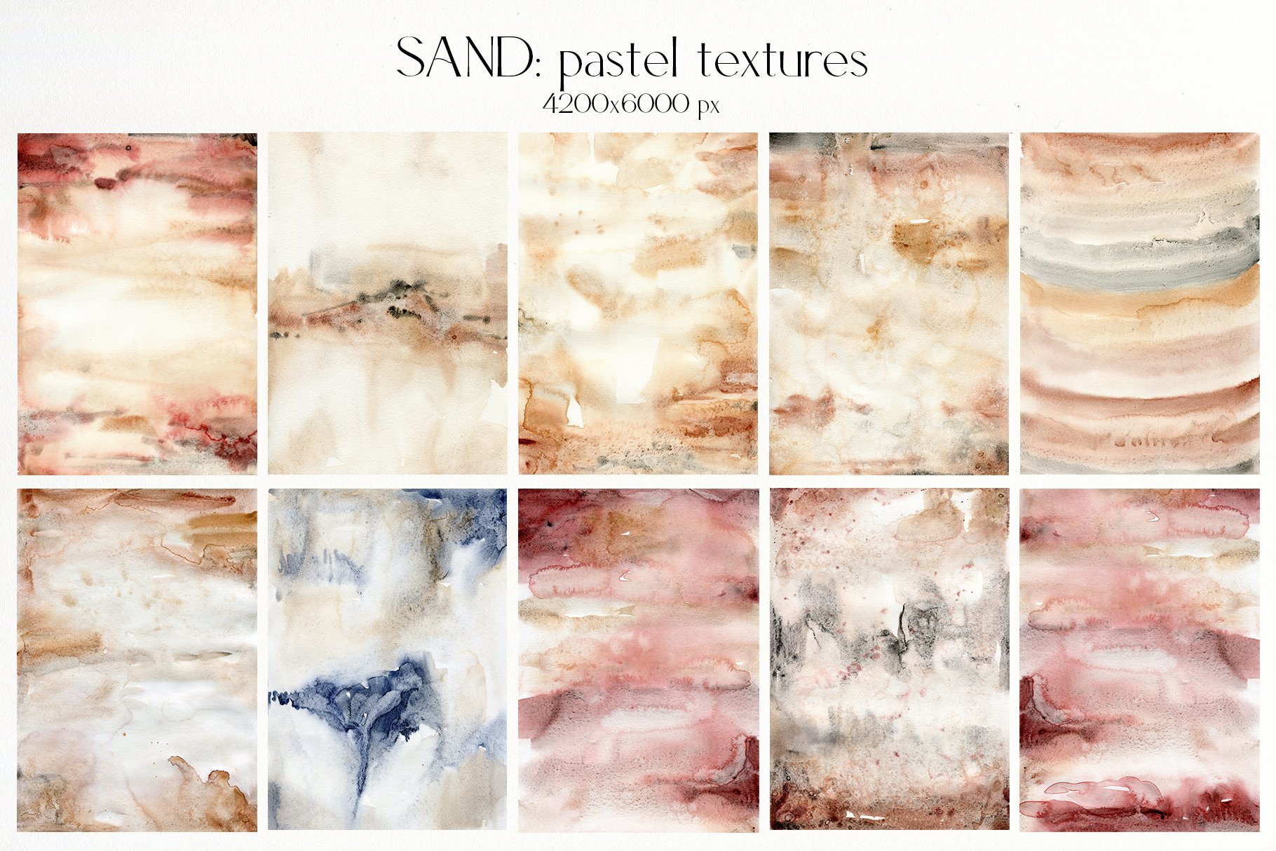 Sand Neutral Watercolor Abstract Textures