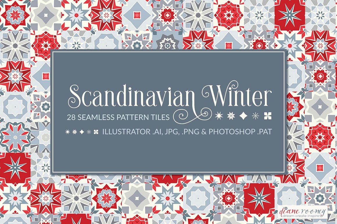 Scandinavian Winter Seamless Pattern Tiles