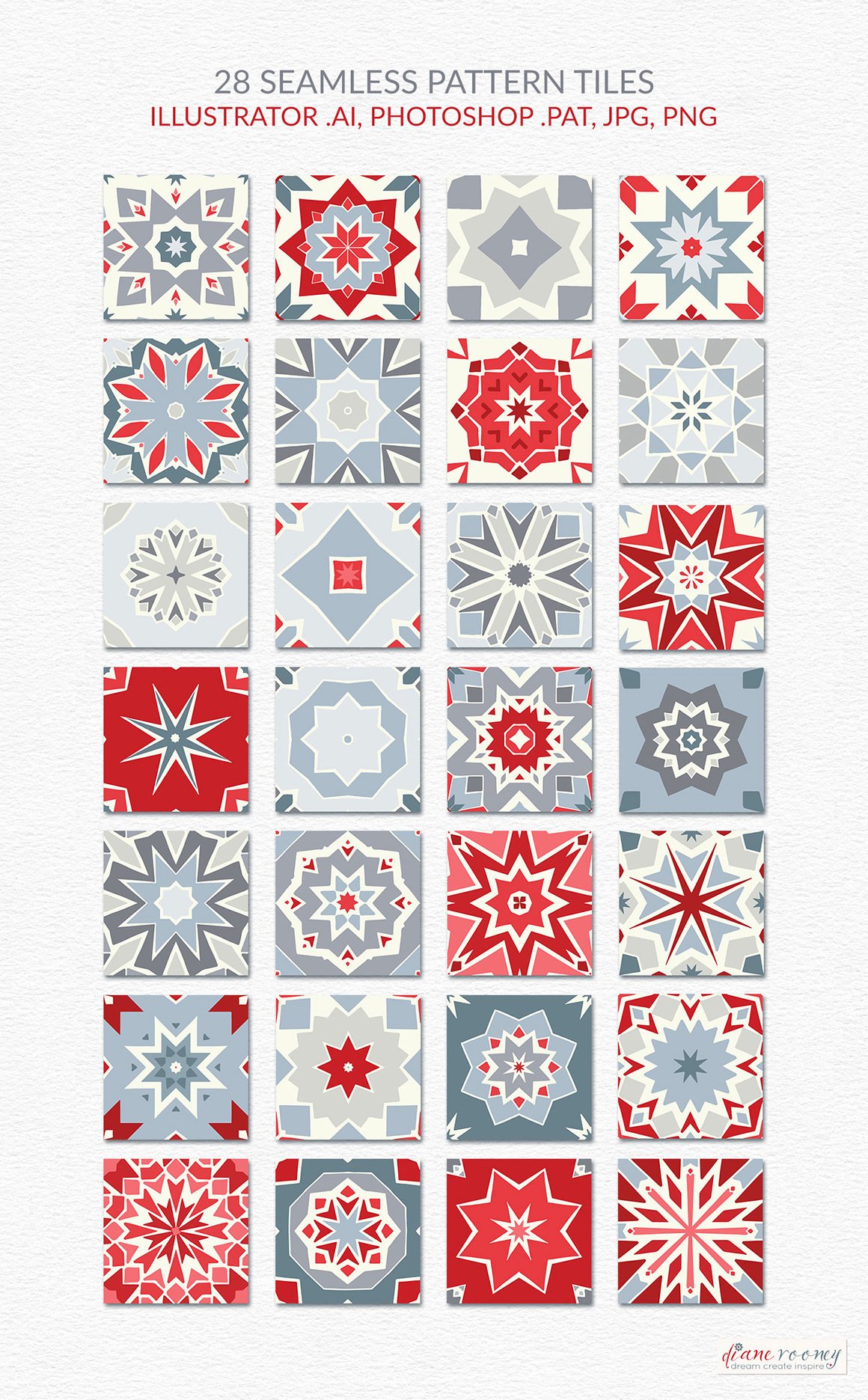 Scandinavian Winter Seamless Pattern Tiles