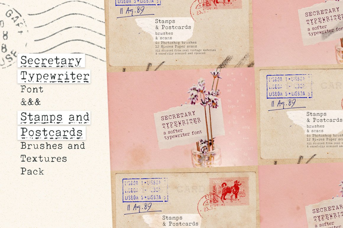 Secretary Typewriter Font and Texture Pack