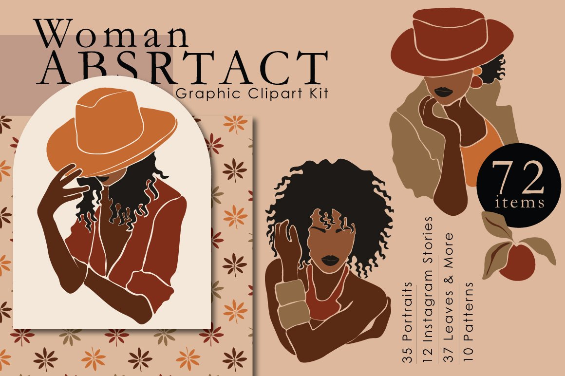 Woman Abstract Graphic Clipart Kit