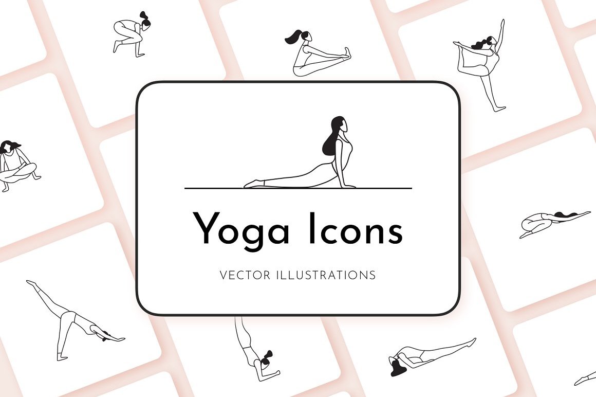 Yoga asanas icons set - Stock Image - Everypixel
