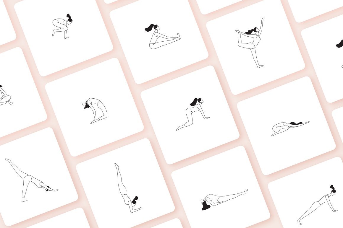 Yoga Icons: Pose Icon Illustrations