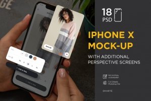 iPhone X 3D Screens Mock-Up