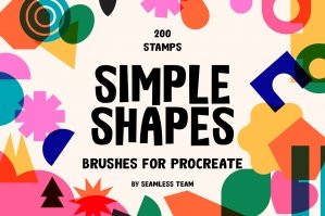 200 Simple Shapes Brush Set for Procreate