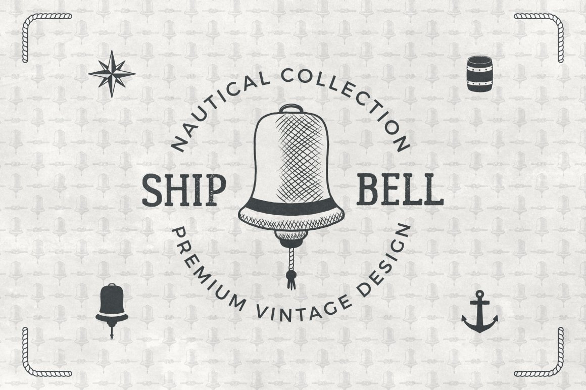 8 Vintage Nautical Logos - Elements & Patterns