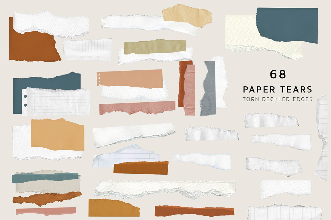 Abstract Torn Deckled Paper Edges - Design Cuts