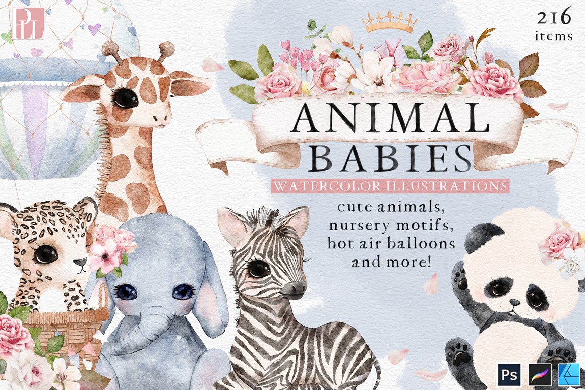 Animal Babies - Watercolor Animal Illustrations