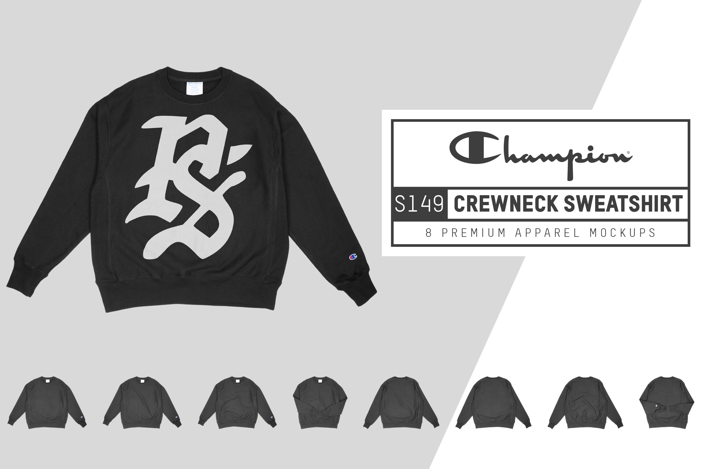 Champion S149 Crewneck Sweatshirt Mockups