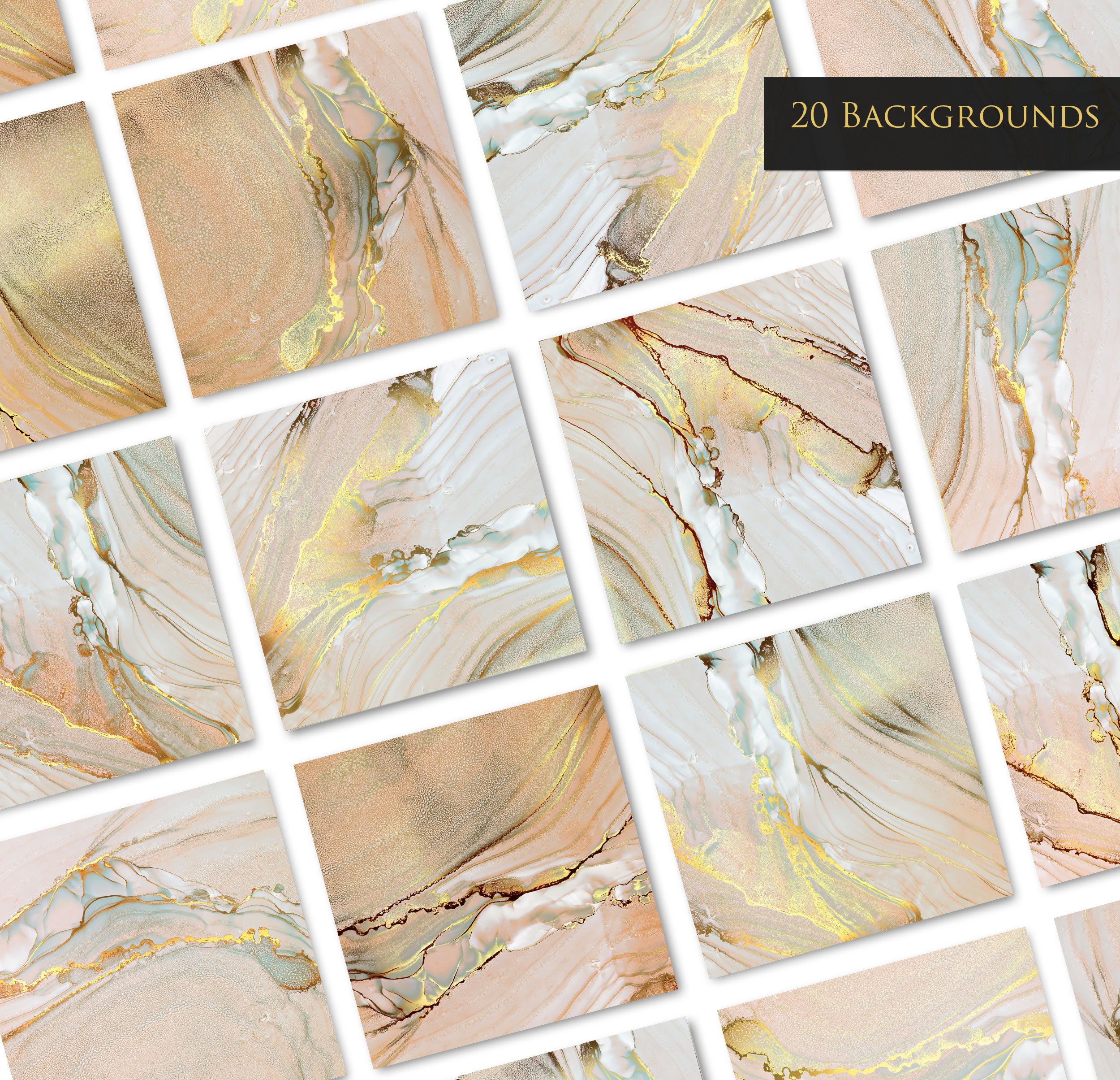 Gold Alcohol Ink Backgrounds 1