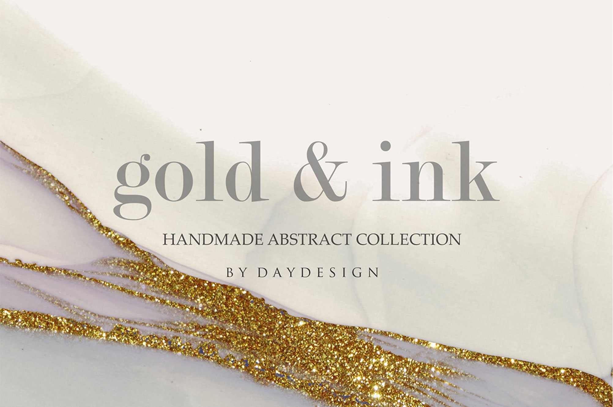 Gold Glitter Ink Handmade Textures