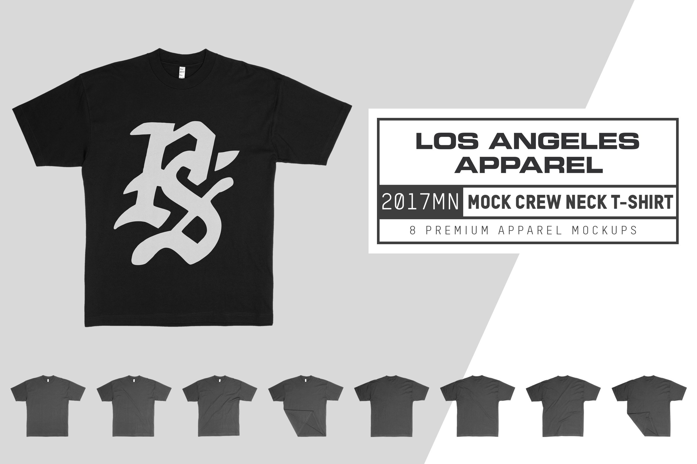 Los Angeles Apparel 2017MN Mock Neck T-Shirt
