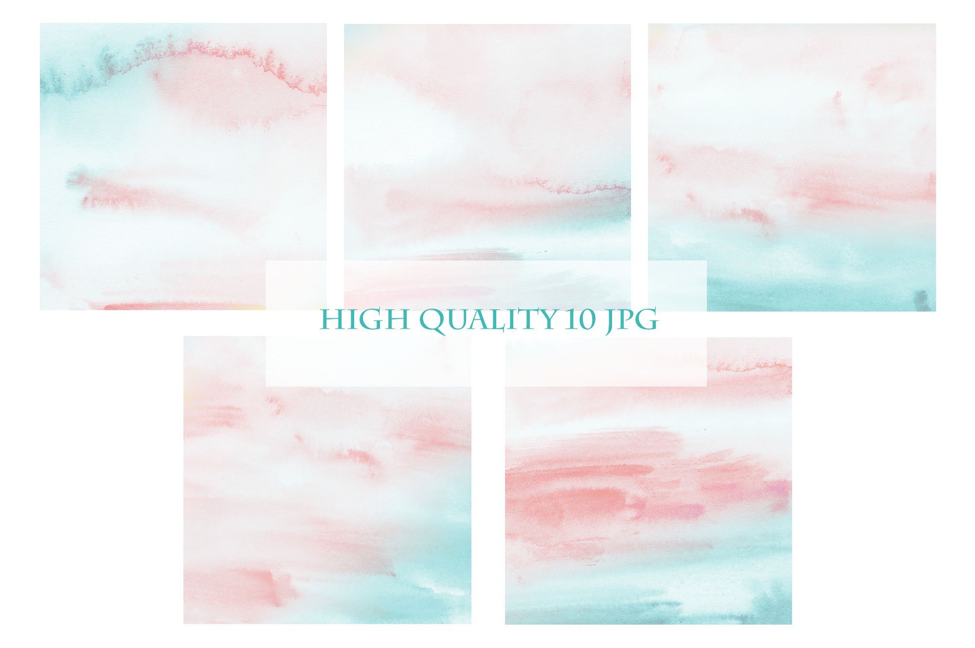 Pink & Turquoise Watercolor Background