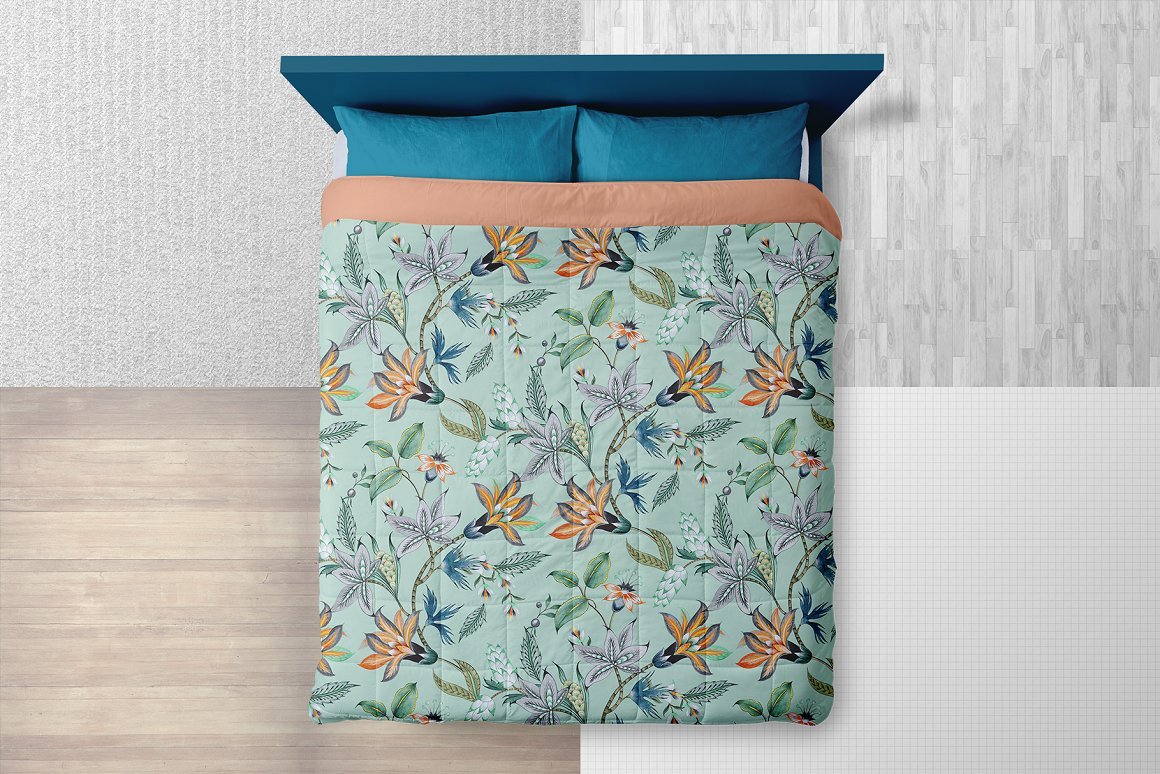 Queen Size Bed Linen Mockup