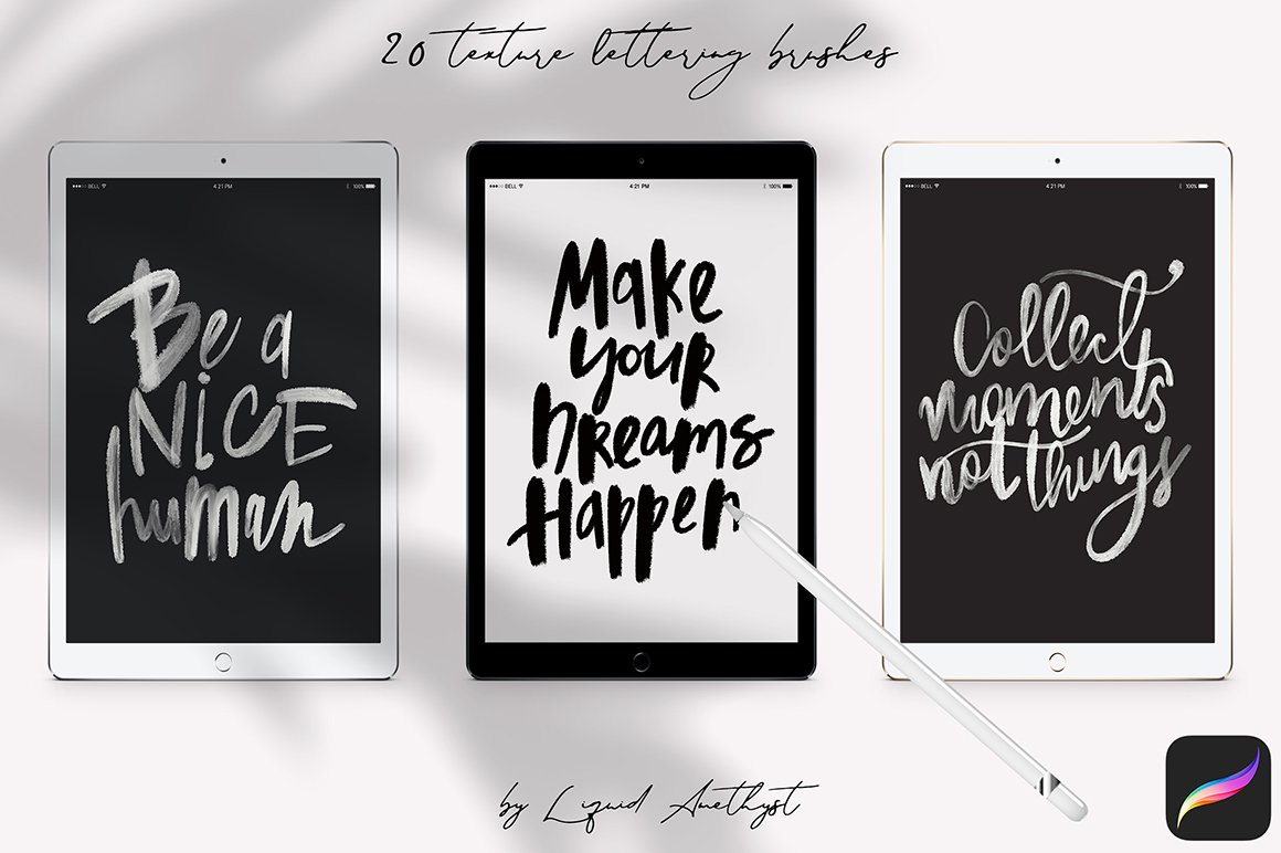 Texture Lettering Set for Procreate