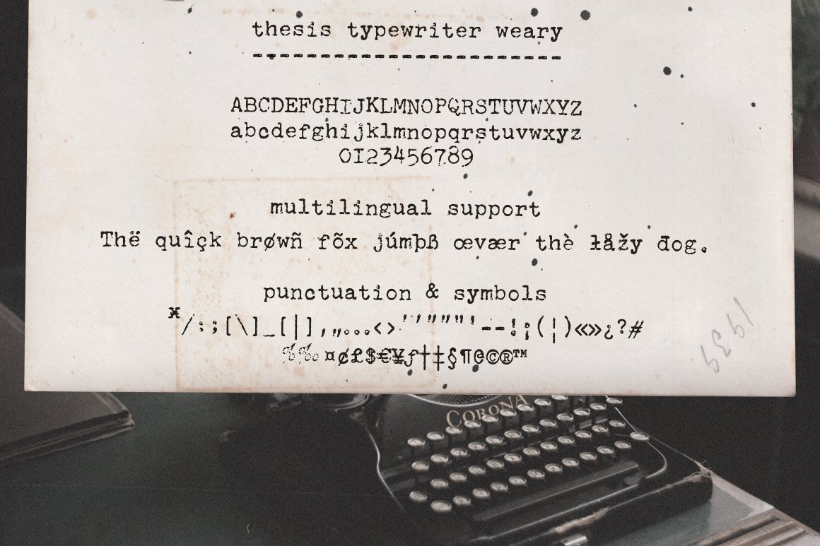 Thesis Typewriter Font and Extras