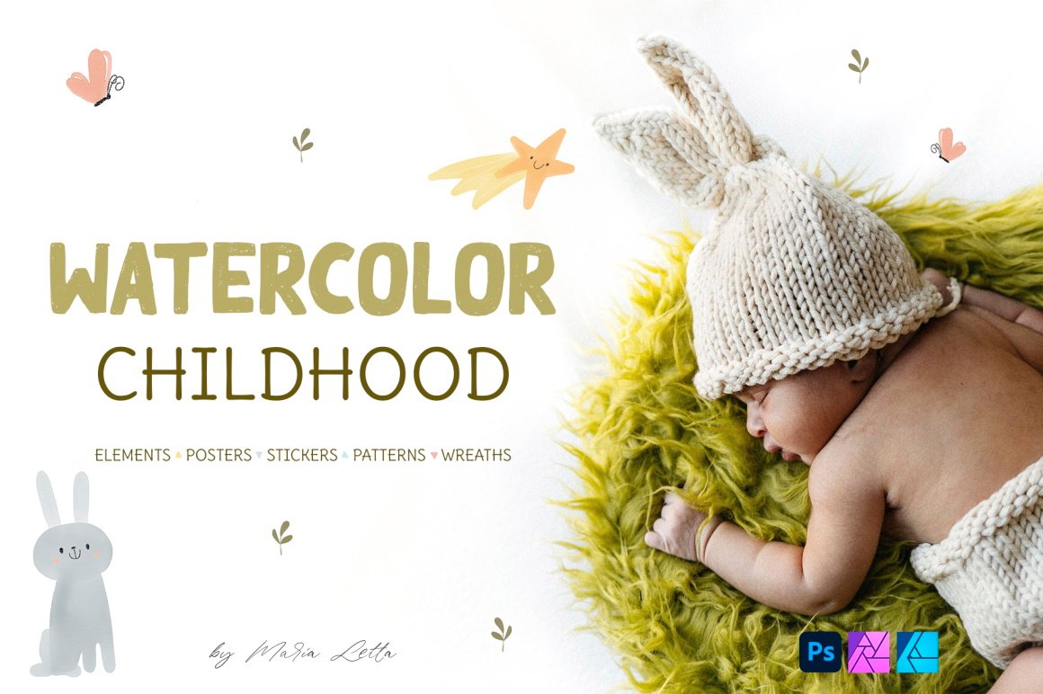 Watercolor Childhood Nursery Set