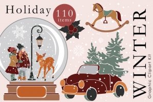 Winter Holiday Illustration Collection