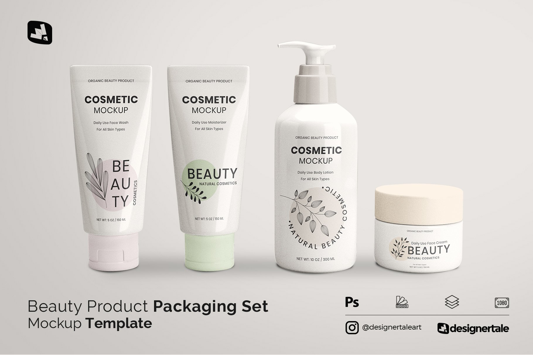 Beauty Product Packaging Set Mockup