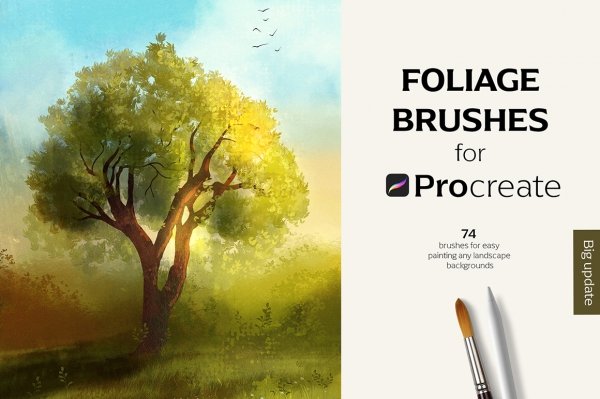 Bob Ross Inspired Procreate Brushes - Design Cuts